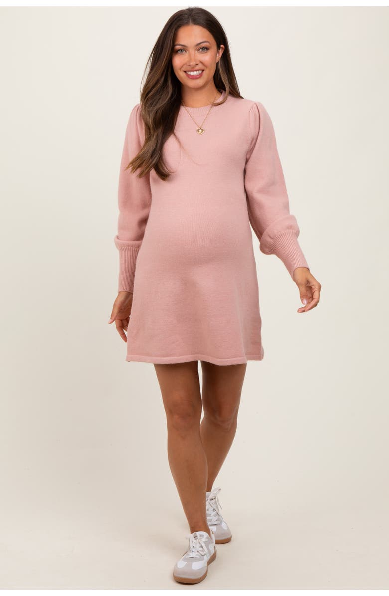 PinkBlush Knit Bubble Sleeve Mini Dress, Main, color, Pink