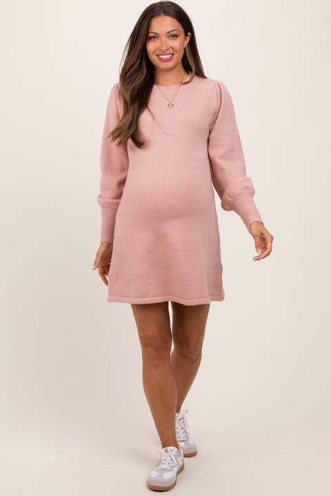 Knit Bubble Sleeve Mini Dress