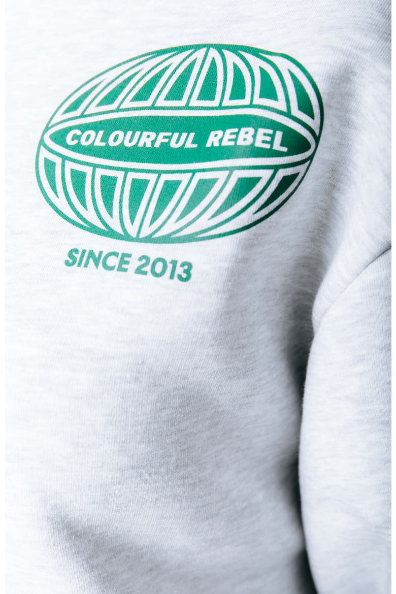 Racer Logo Dropped Shoulder Sweat, Alternate, color, Light grey melange