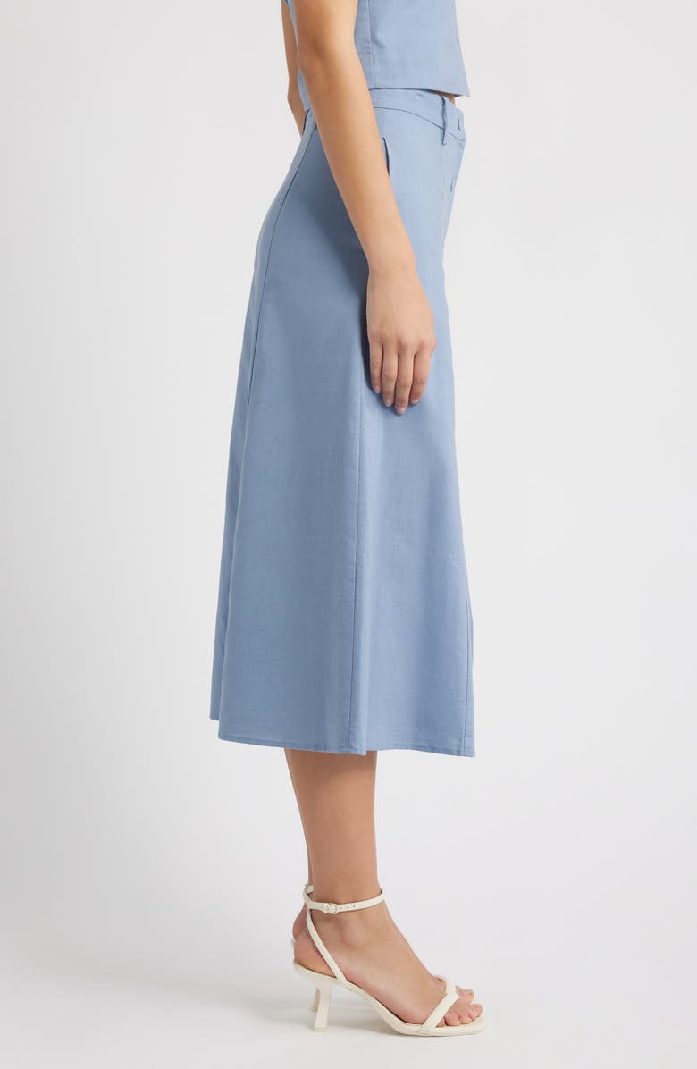 WAYF Cynthia Button-Through Midi Skirt, Alternate, color, Chambray Blue