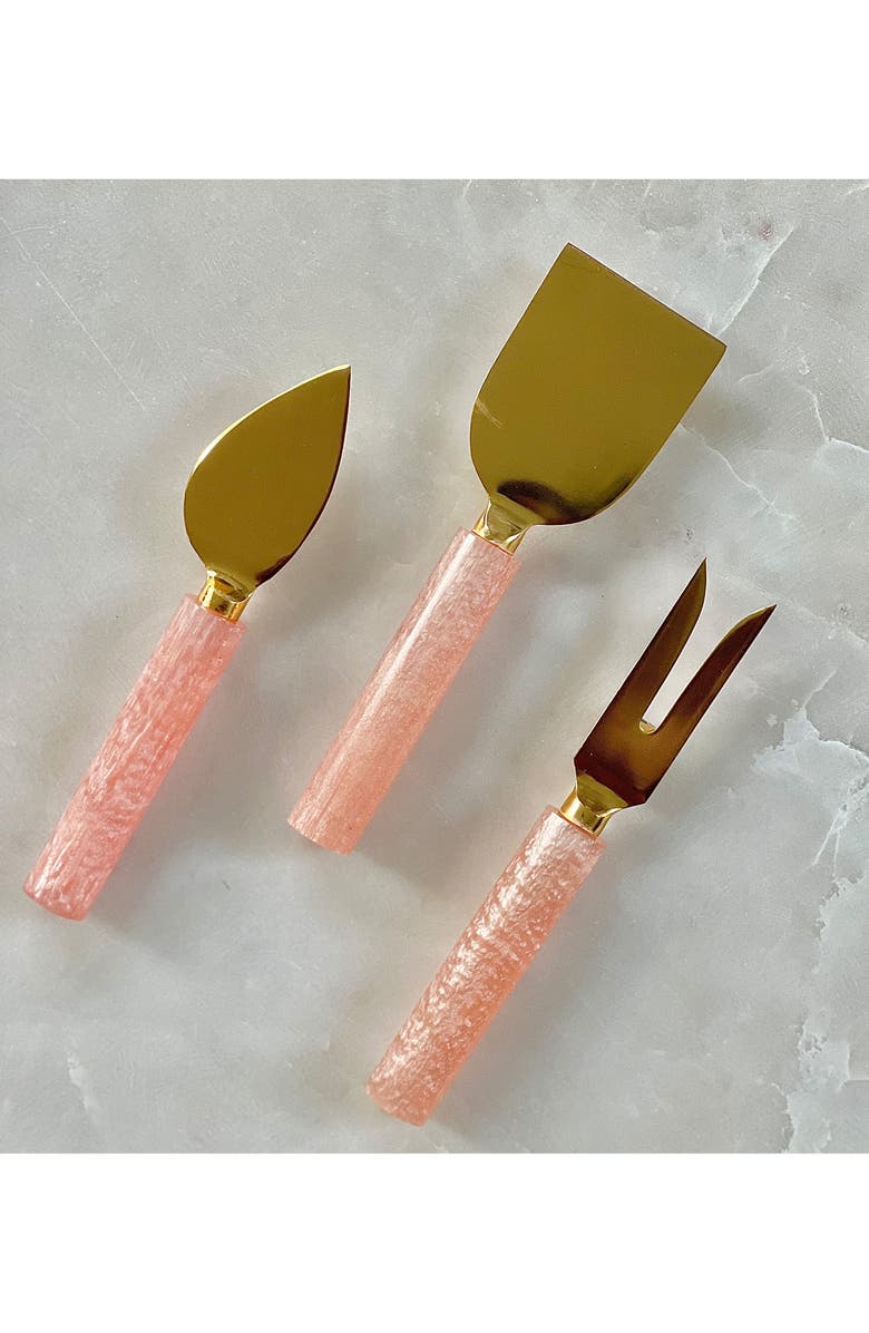 Tiramisu 3-Piece Cheese Serving Set, Alternate, color, Pink