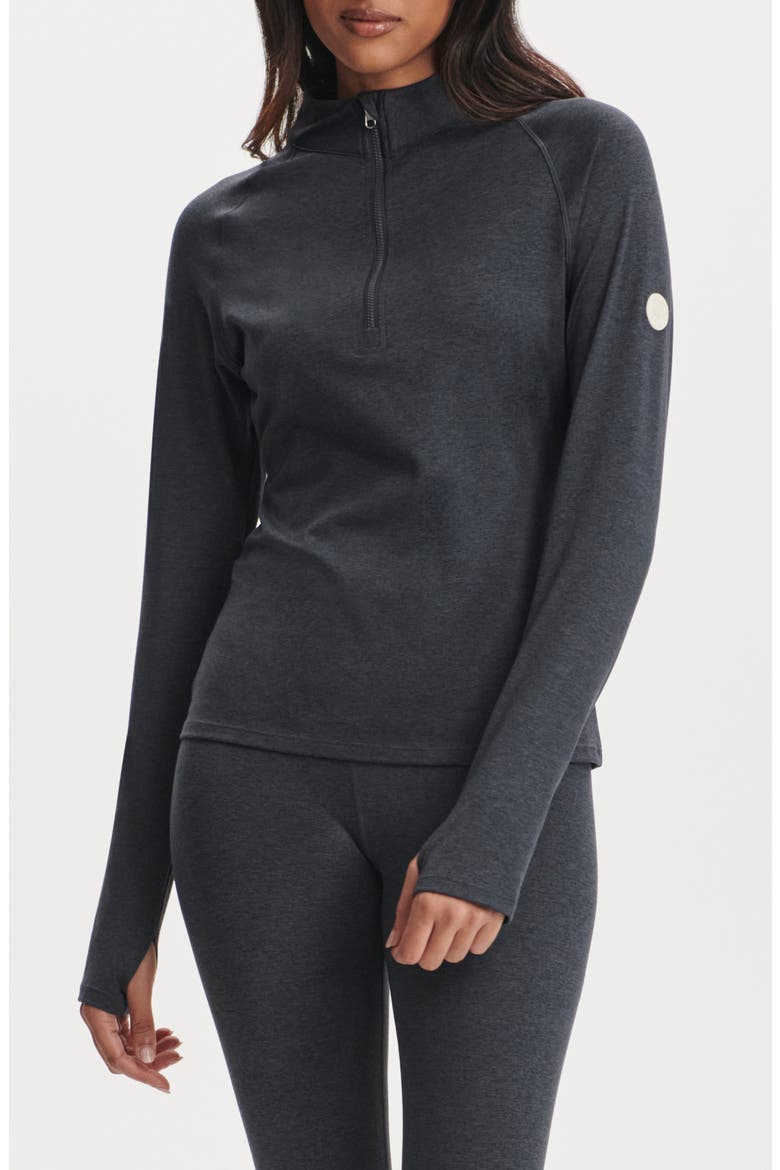 Always Warm Half Zip Base Layer Top, Main, color, BLACK MARL