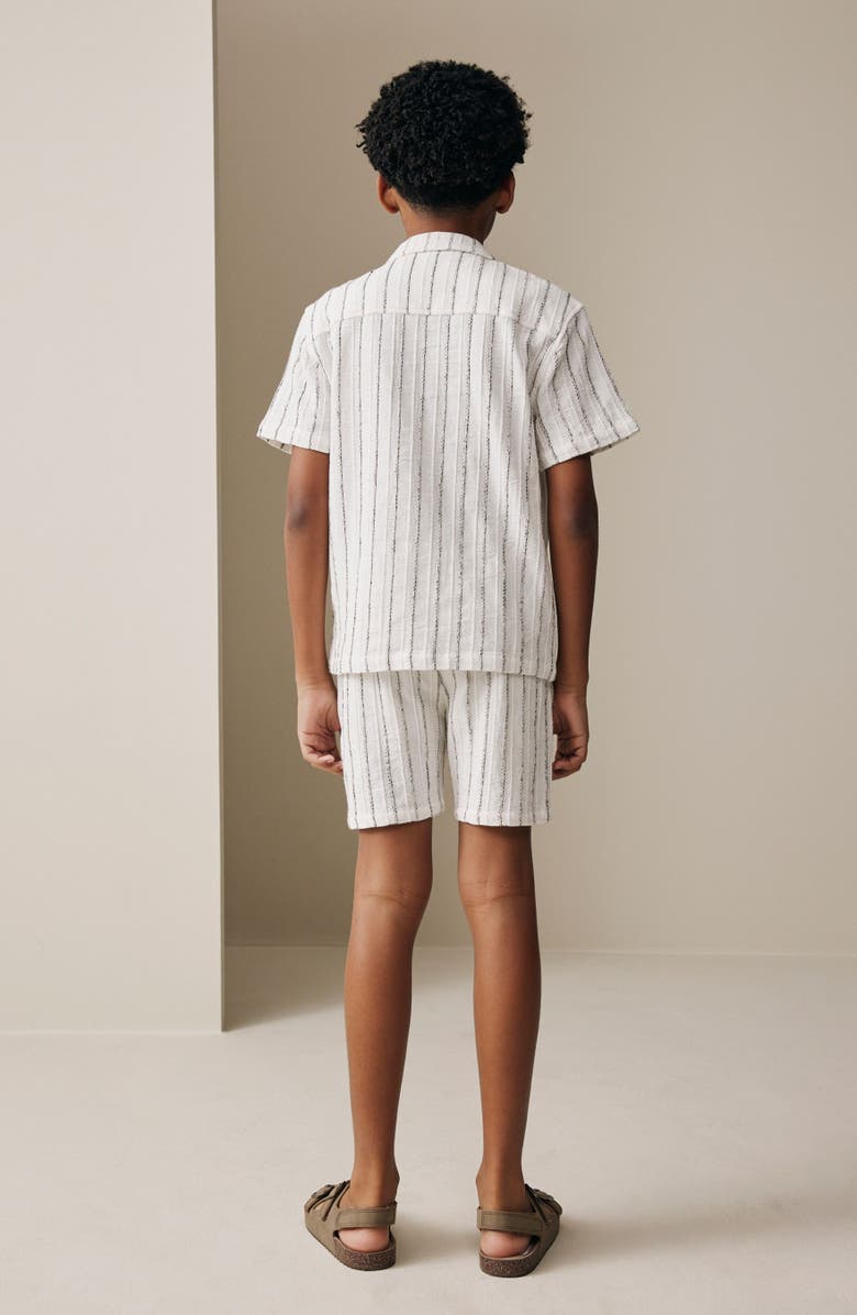 NEXT Kids' Stripe Button-Up Shirt & Shorts Set, Alternate, color, White