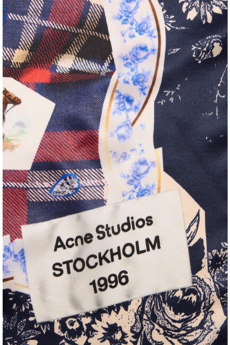 Volta Ceramics Print Square Organic Silk Scarf, Alternate, color, BLUE/ RED
