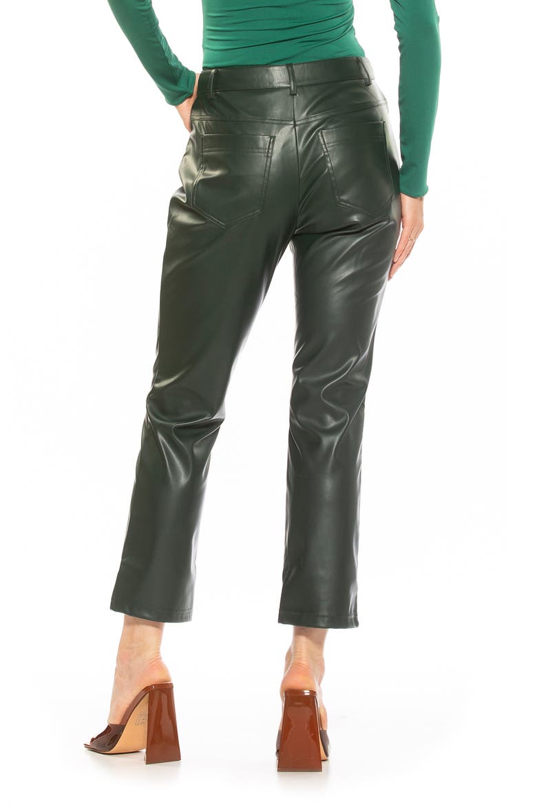 Mila Faux Leather Pants, Alternate, color, EMERALD