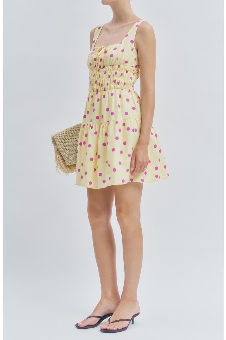 Skye Polka Dot Minidress, Alternate, color, YELLOW PURPLE