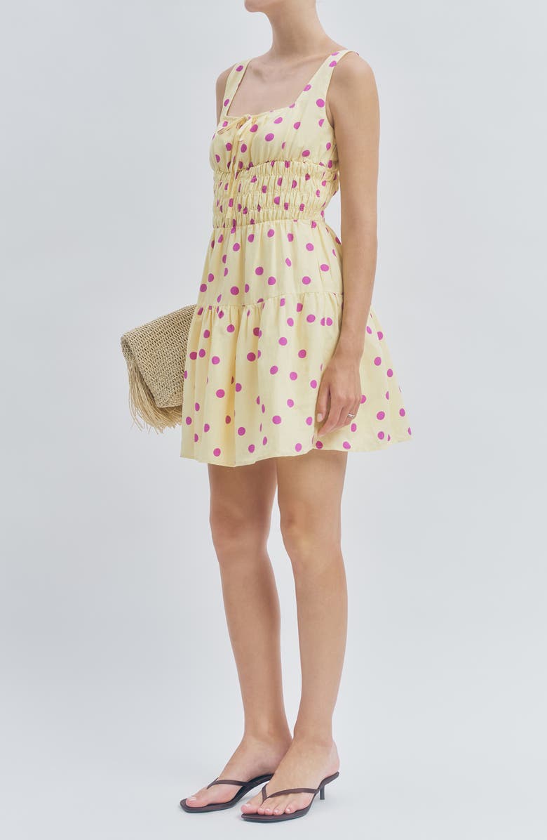MAUDE CLUB Skye Polka Dot Minidress, Alternate, color, Yellow Purple