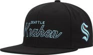 Mitchell & Ness Men's Mitchell & Ness Black Seattle Kraken Core Team Script 2.0 Snapback Hat
