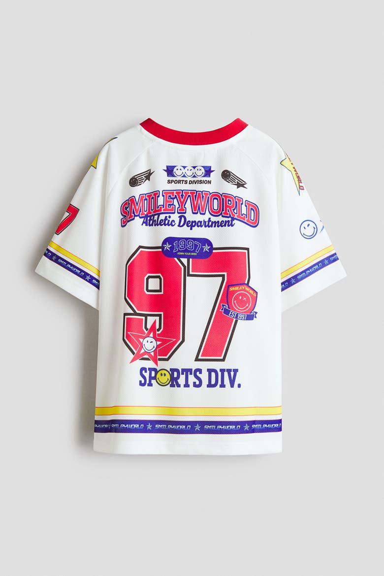 Printed Jersey T-Shirt, Alternate, color, White/SmileyWorld®