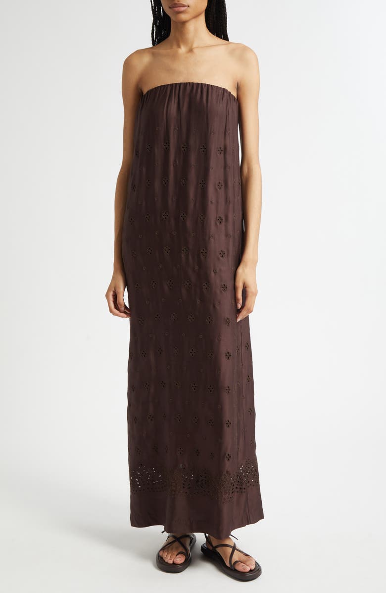 A.L.C. Dalia Eyelet Strapless Maxi Dress, Main, color, 