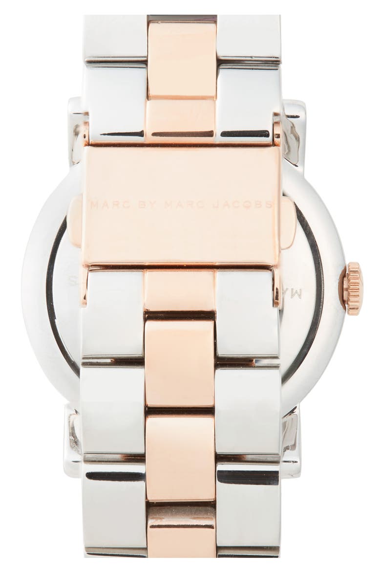 'Amy' Crystal Bracelet Watch, 36mm, Alternate, color, ROSE GOLD/ SILVER