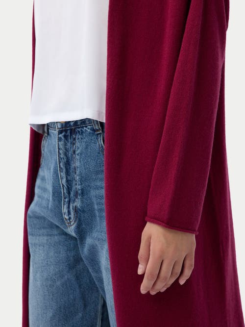 Gobi Mongolian Cashmere 3d Longline Cardigan In Pink