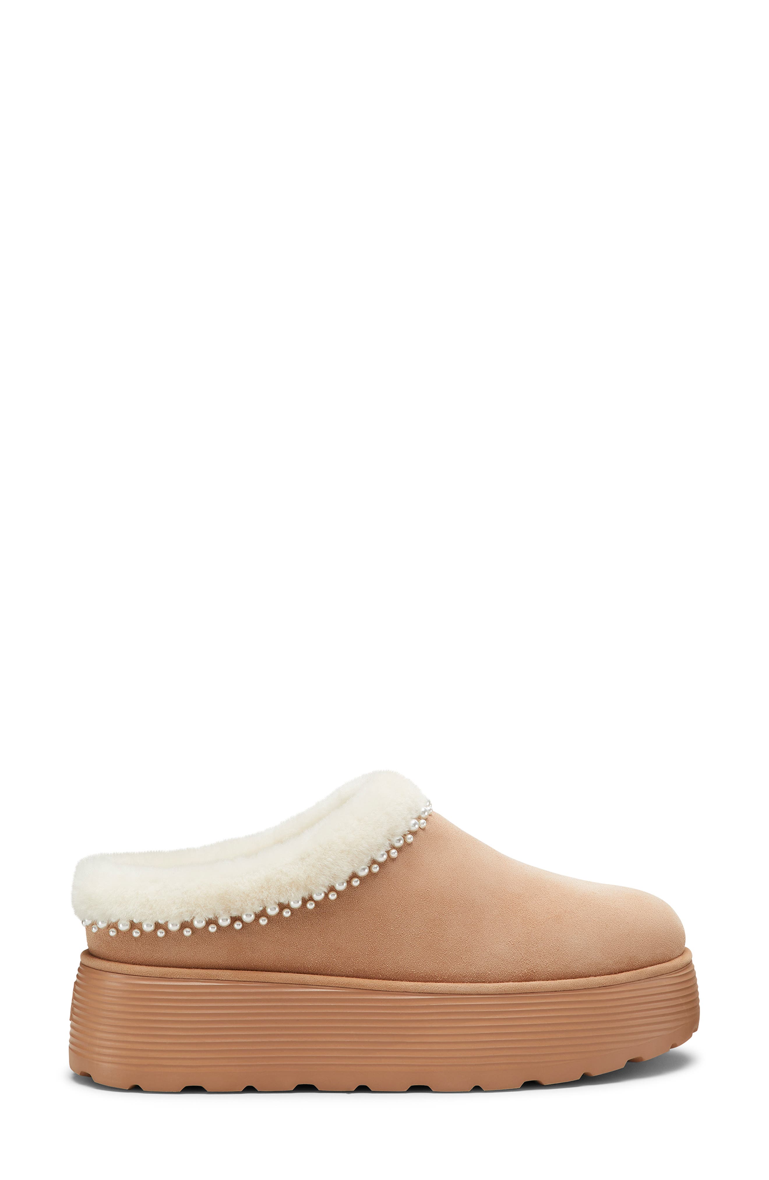 Nellie Genuine Shearling Platform Clog, Alternate, color, NEW CAMEL/ CREAM