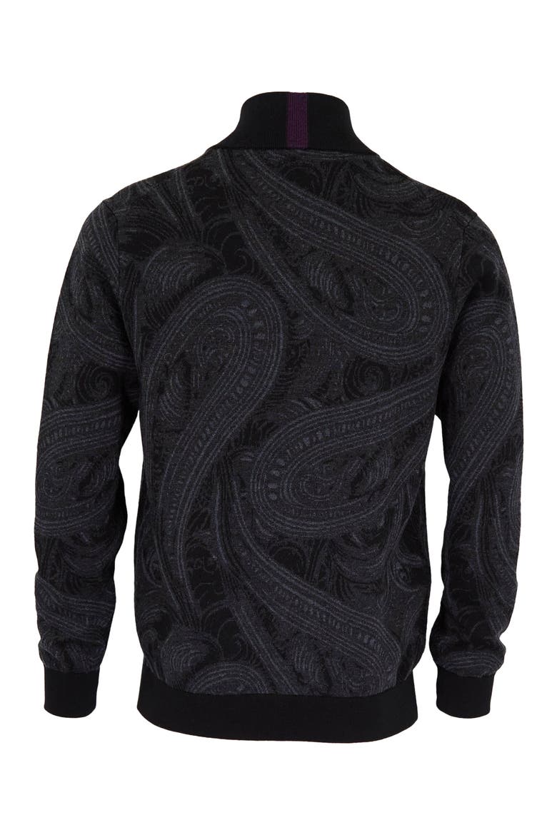 Frederick Merino Wool Full Zip Cardigan, Alternate, color, Badalona Charcoal
