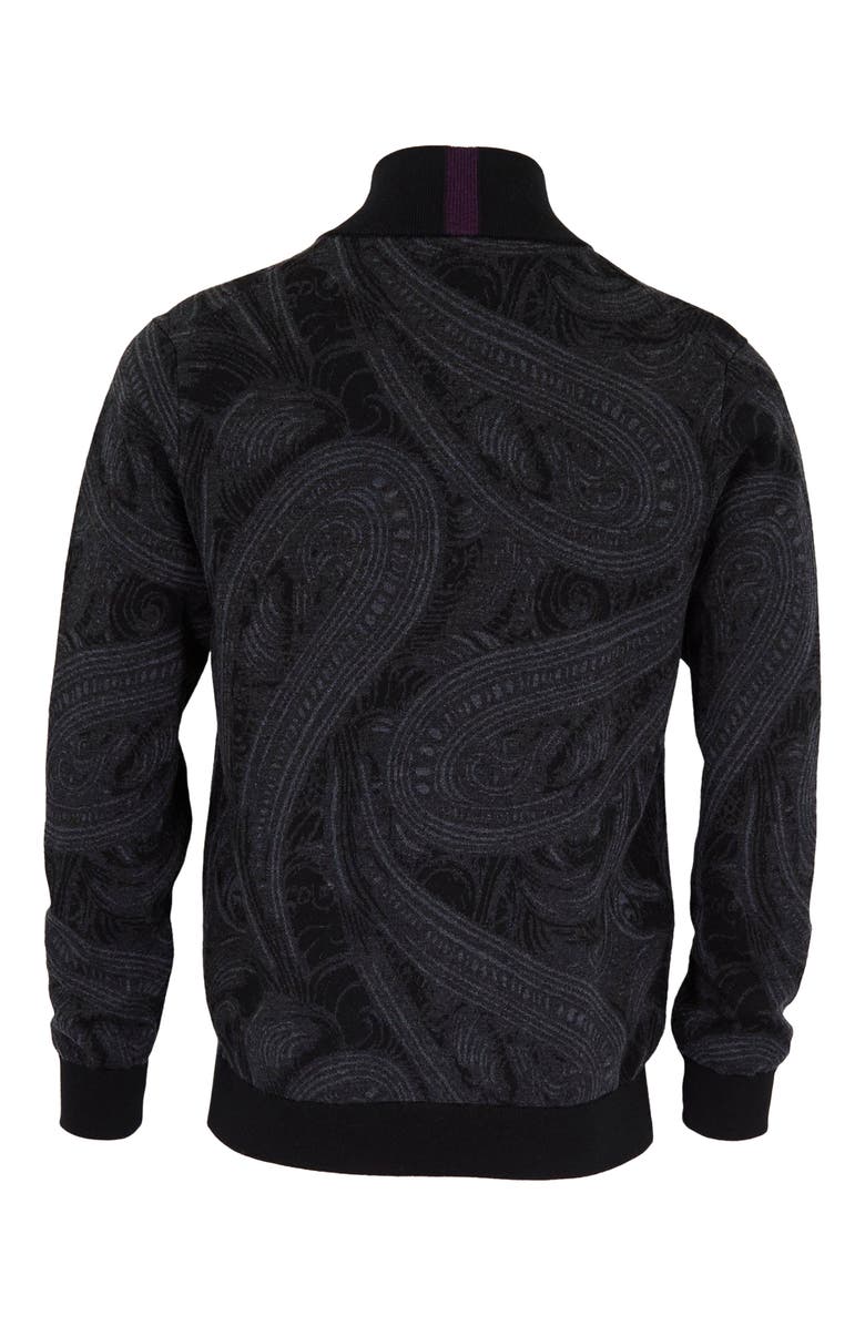 Lords of Harlech Frederick Merino Wool Full Zip Cardigan, Alternate, color, Badalona Charcoal