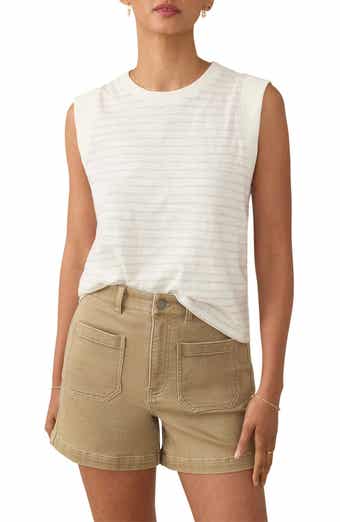 Faherty Sunwashed Stripe Organic Cotton Slub Muscle Tank