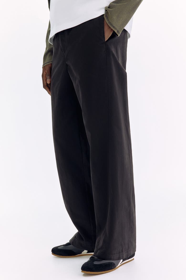 Relaxed Fit Twisted Trousers, Alternate, color, Black
