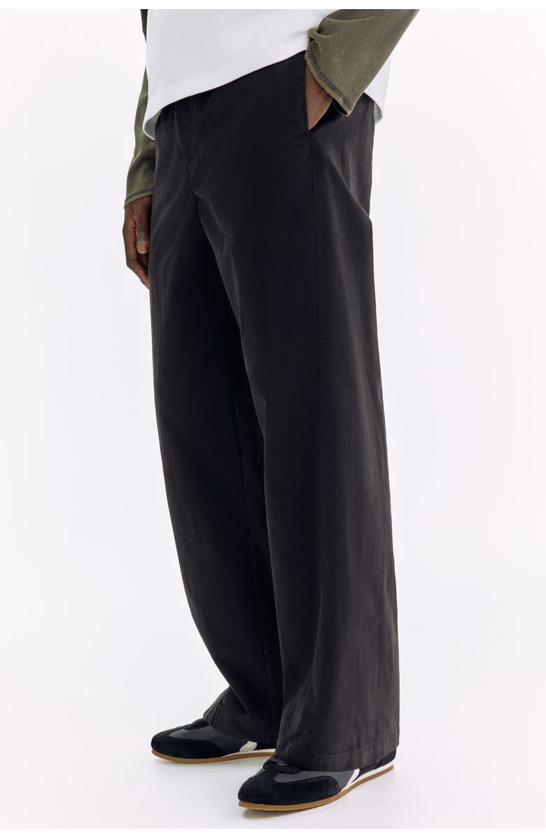 H&M Relaxed Fit Twisted Trousers, Alternate, color, Black