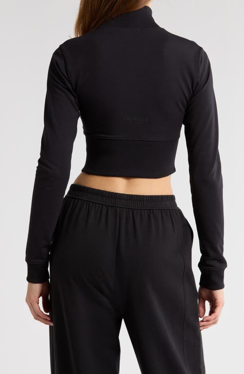 Florence By Mills Crop Stretch Cotton Blend Track Jacket In Black