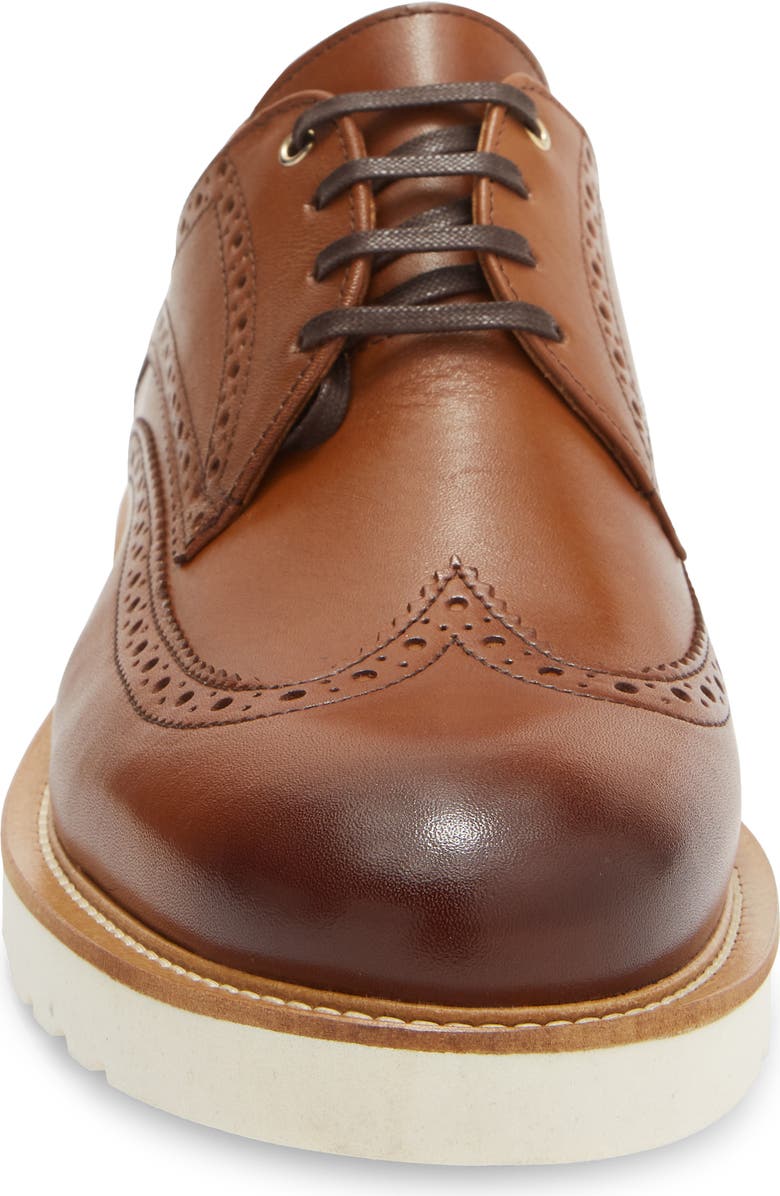 Kurt Geiger London Bank Brogued Wingtip Derby, Alternate, color, Tan