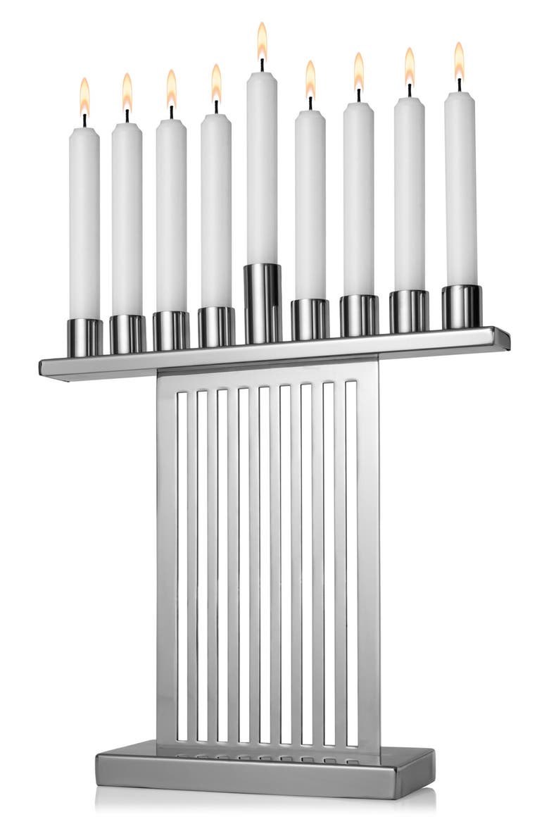 Beth Sholom Menorah, Alternate, color, SILVER