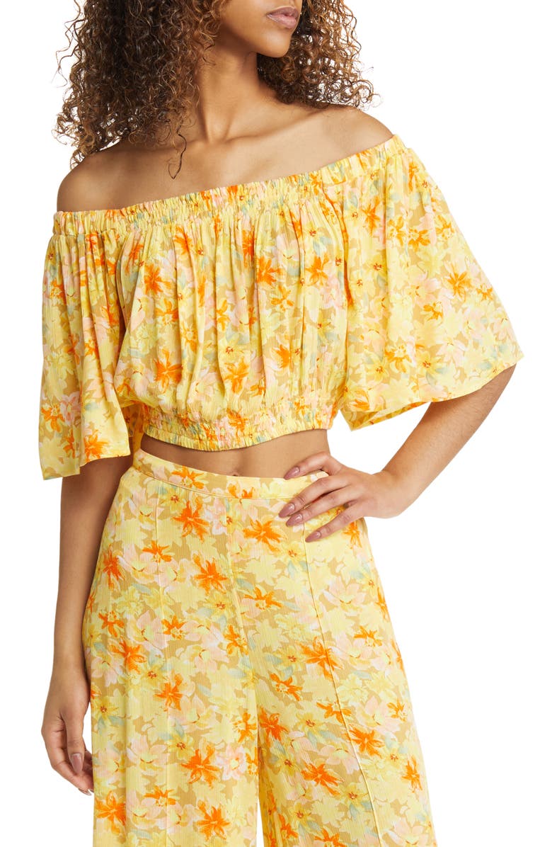 Rip Curl Summer Rain Smocked Top, Main, color, 