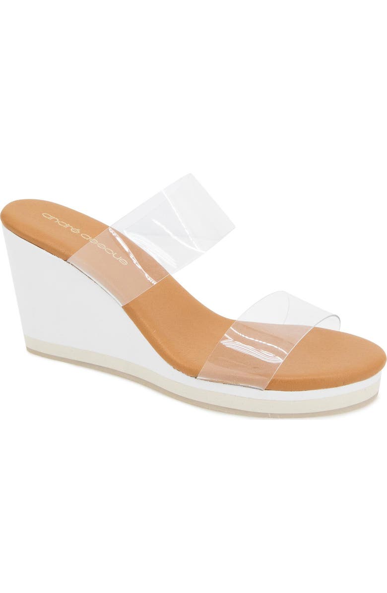 André Assous Noemie Wedge Sandal, Main, color, Clear