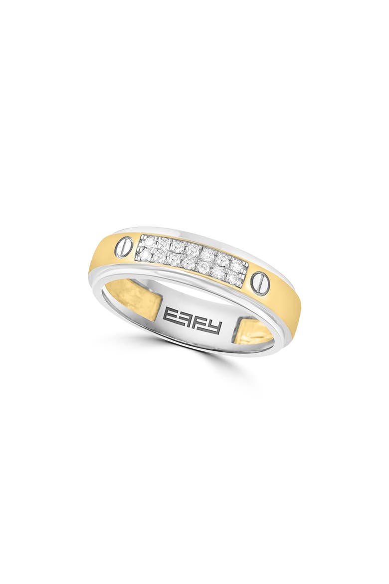 Two-Tone Pavé Diamond Band Ring, Main, color, SILVER