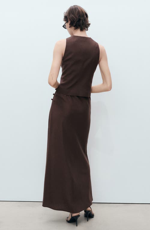 Mango Woven Maxi Skirt In Brown
