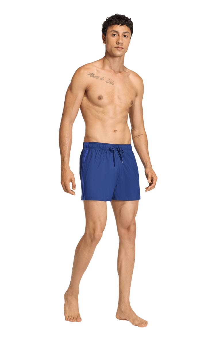 adidas 3-Stripes Swim Trunks, Alternate, color, Dark Blue/ Semi Lucid Blue