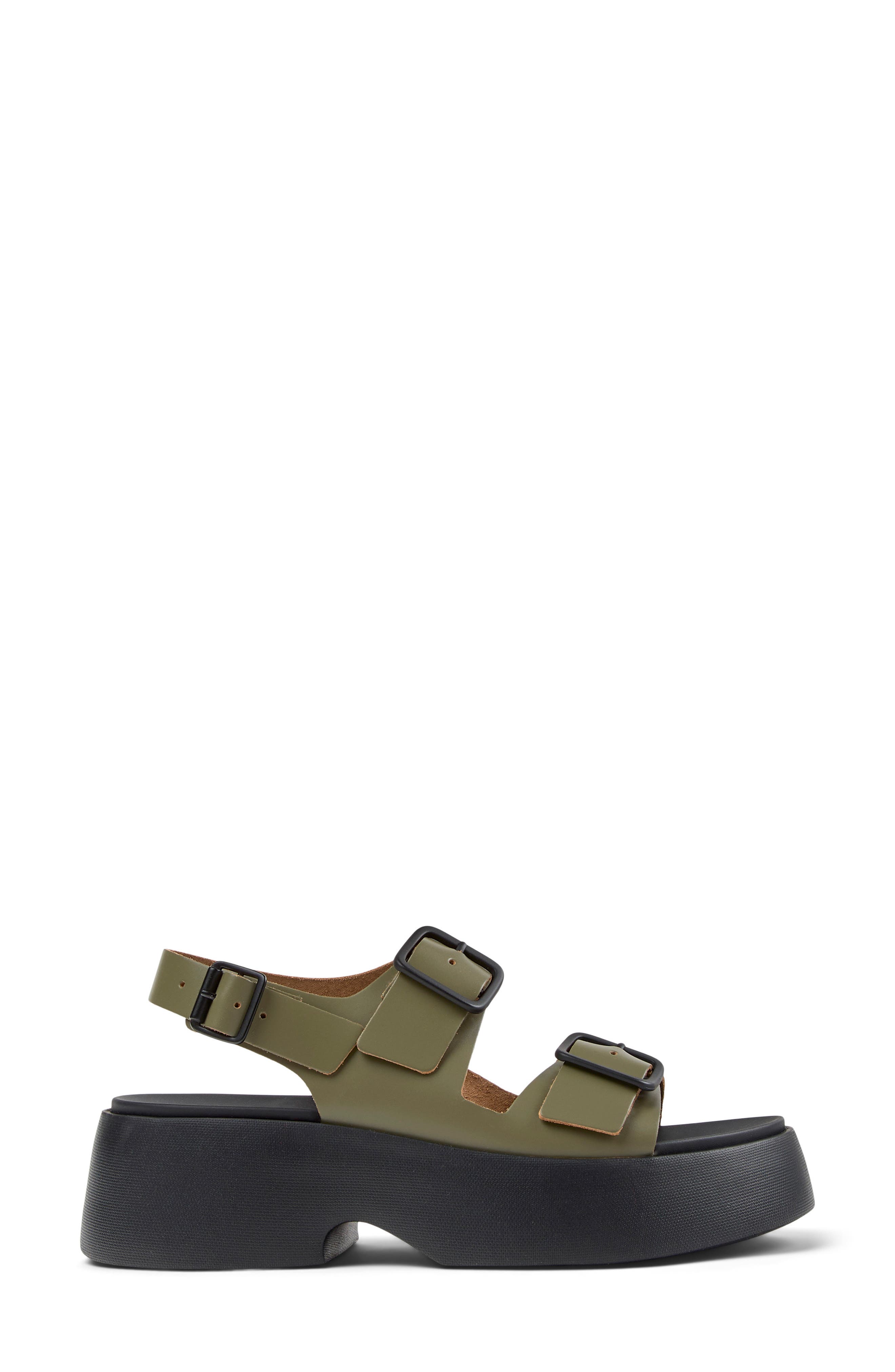 Camper Tasha Platform Sandal, Alternate, color, Medium Green