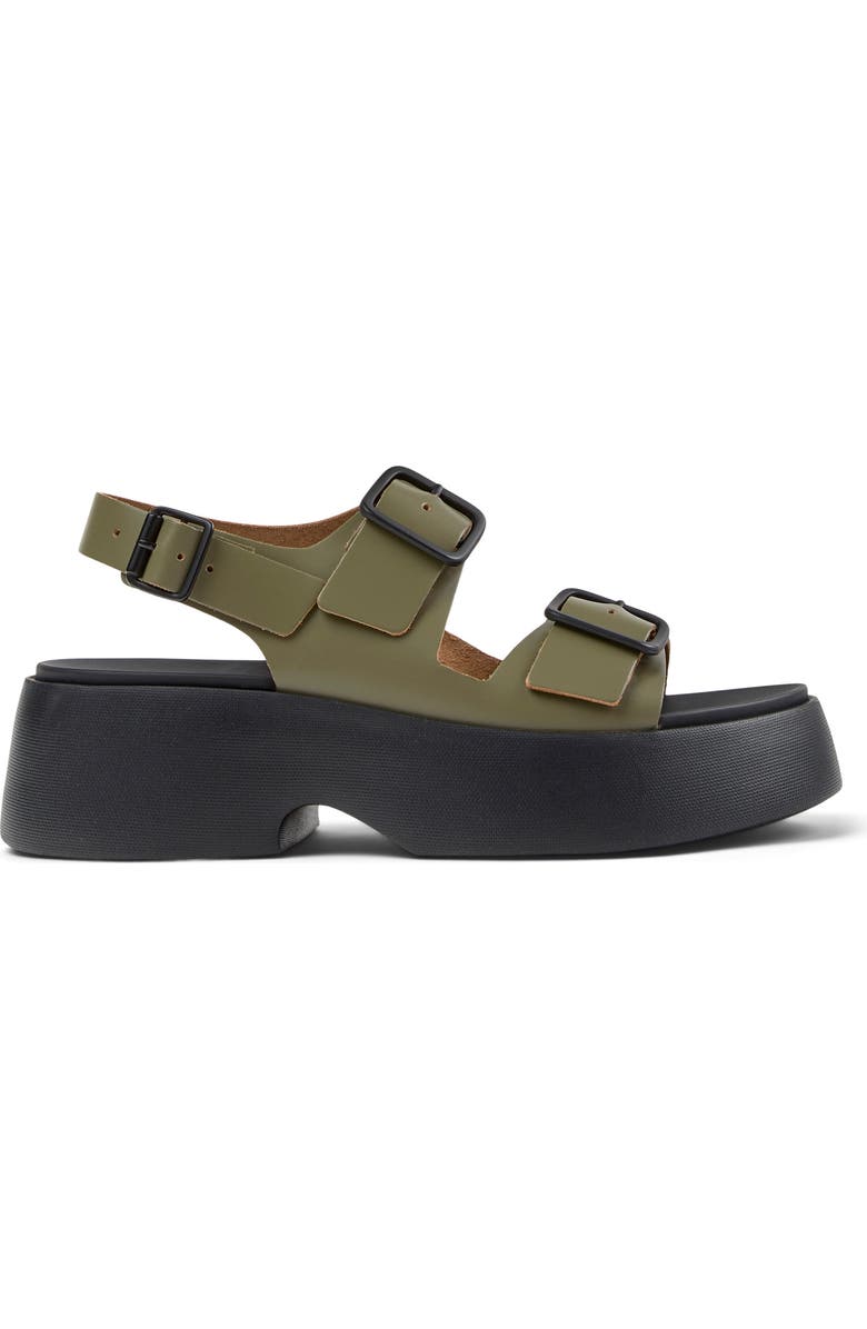 Camper Tasha Platform Sandal, Alternate, color, Medium Green