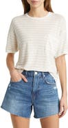 FRAME Stripe Organic Linen Pocket T-Shirt