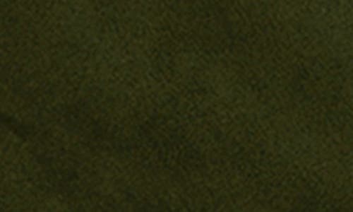 Kenneth Cole Faux Suede Shoulder Pleated Long Sleeve Knit Pullover In Green
