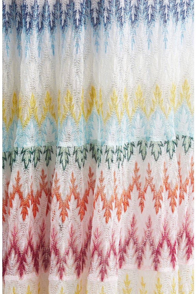 Metallic Zigzag Raschel Knit Maxi Dress, Alternate, color, MULTICOLOR ON WHITE BASE