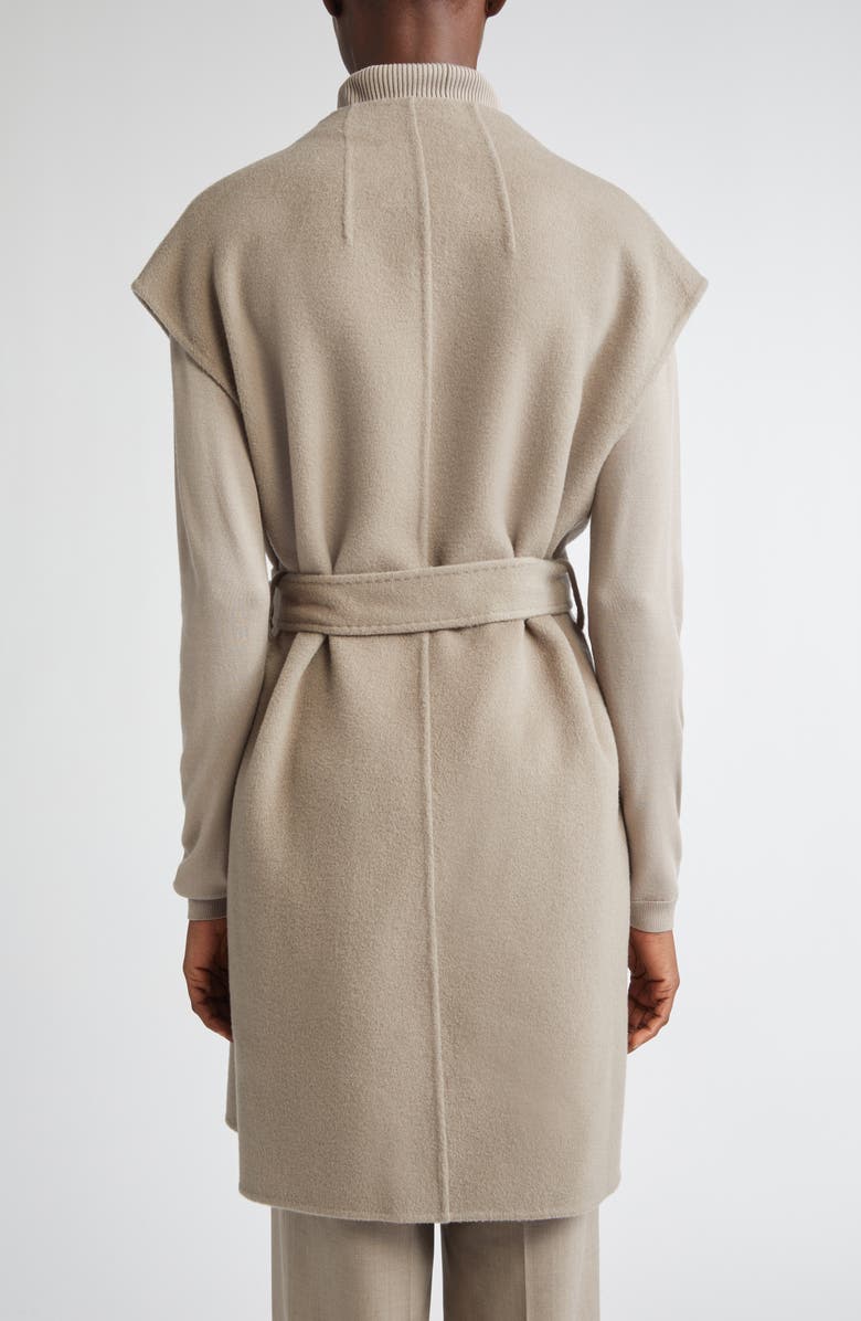 Lafayette 148 New York Belted Double Face Wool & Cashmere Open Front Vest, Alternate, color, Hickory