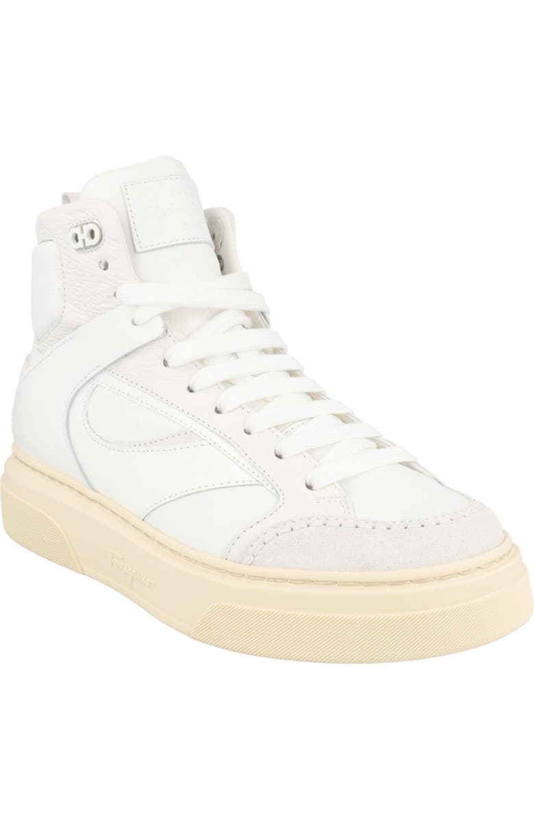 FERRAGAMO Cassio High Top Sneaker, Main, color, White