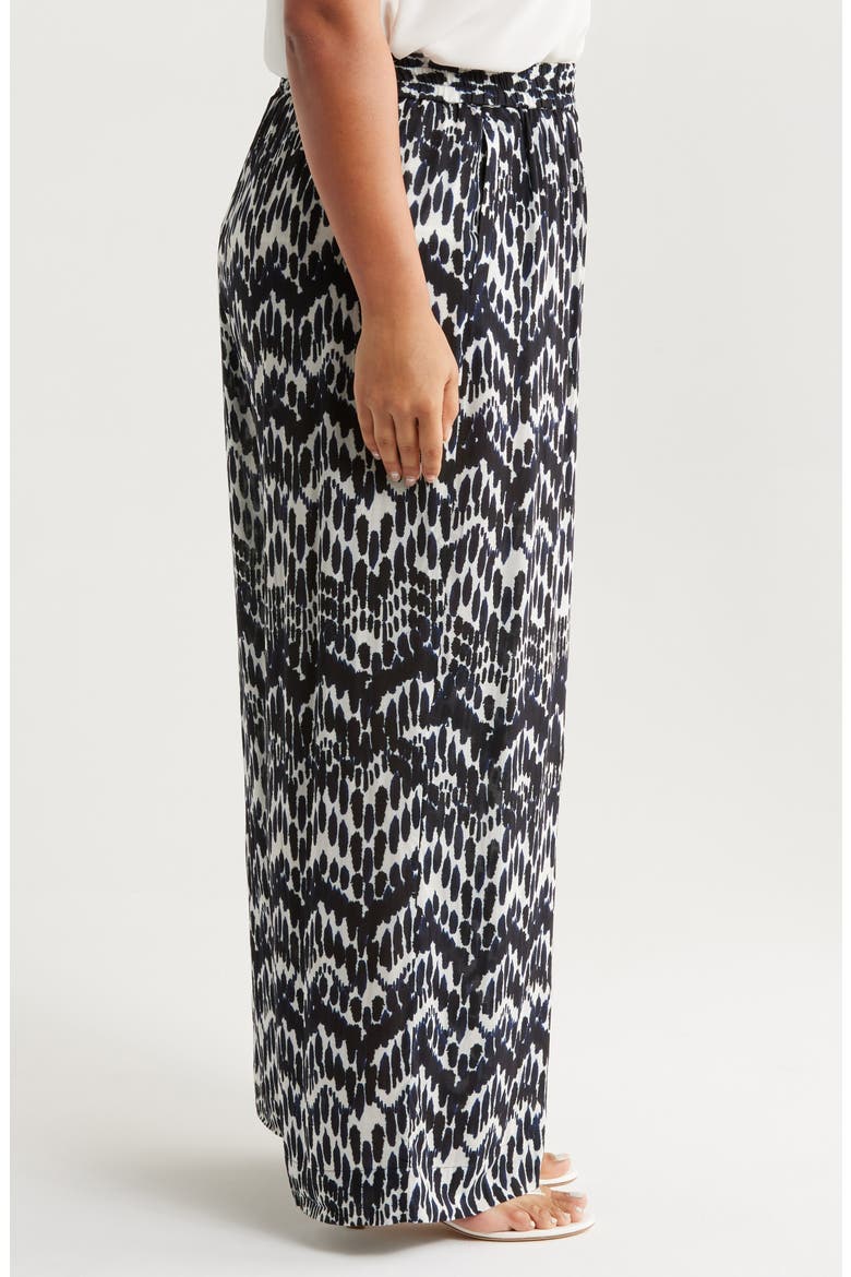 Verbena Wide Leg Voile Pants, Alternate, color, NAVY PAINT PRINT
