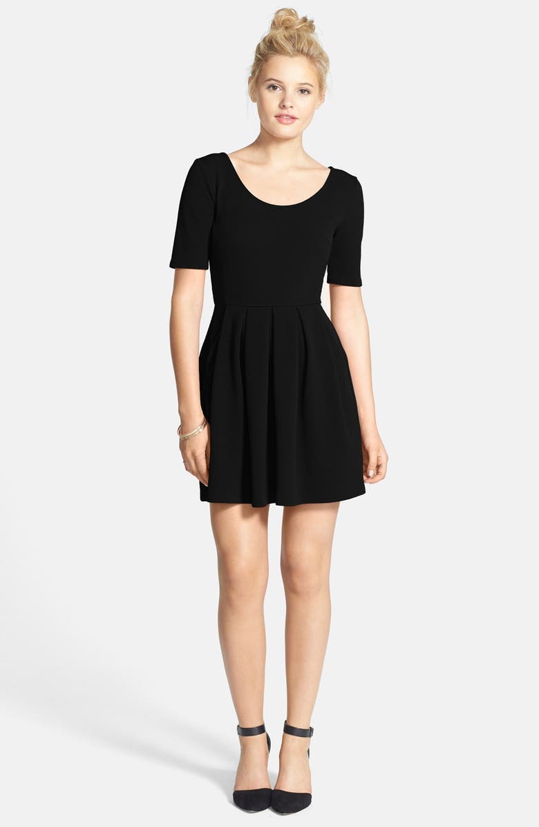 All in Favor Text Knit Skater Dress, Main, color, 