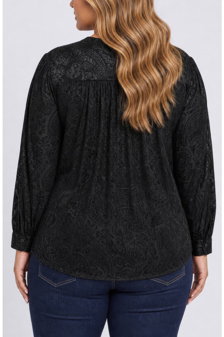 Bonnie Burnout Velvet Top, Alternate, color, BLACK
