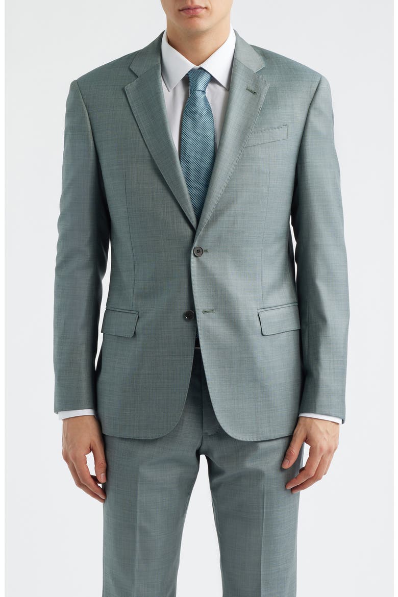 Sage Green Wool Sharkskin Suit, Alternate, color, SAGE