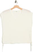 MAX STUDIO Ruched Cap Sleeve Sweater