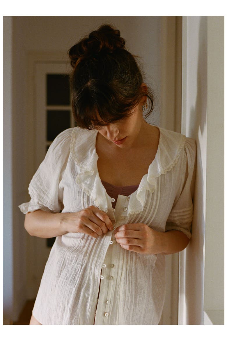 The Lou Lou Nursing Blouse, Alternate, color, Vanilla