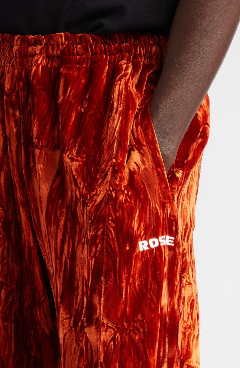 Martine Rose Crushed Velvet Extended Wide Leg Track Pants, Alternate, color, 