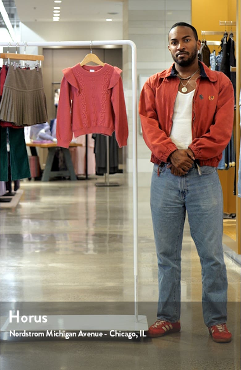 Kids' Ruffle Shoulder Crewneck Sweater, sales video thumbnail