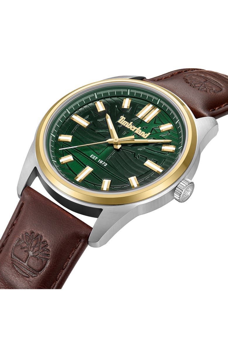 Timberland Northbridge Leather Strap Watch, 45mm, Alternate, color,