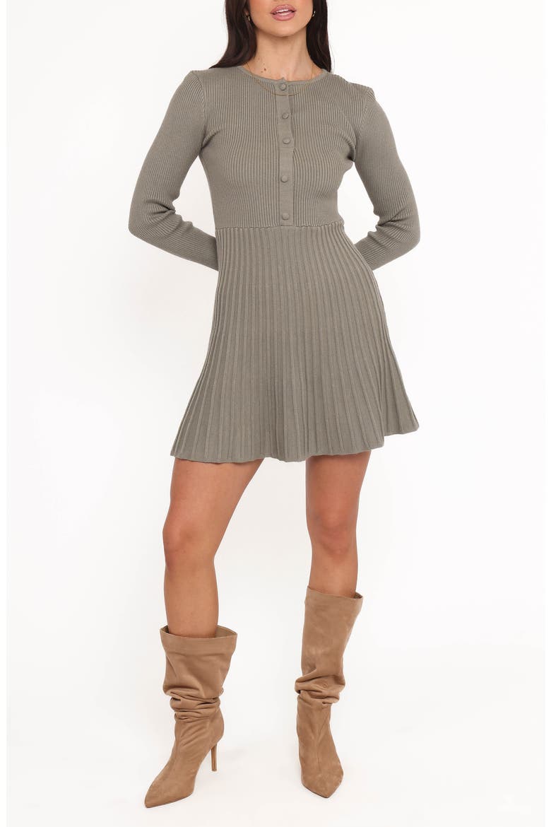 Darlina Long Sleeve Minidress, Main, color, OLIVE