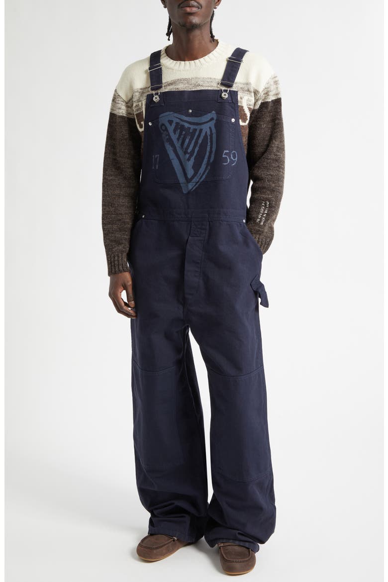 x Guinness Cotton Canvas Workwear Overalls, Main, color, INDIGO