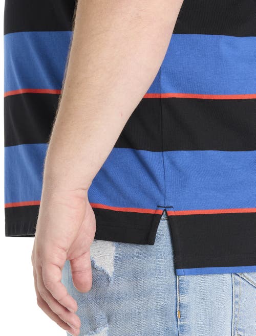 Harbor Bay By Dxl Big & Tall Rugby Striped Polo Shirt