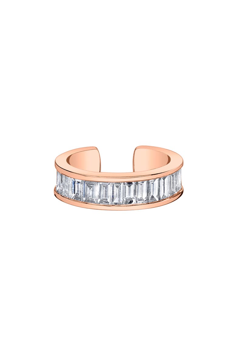 Hannah 18k Gold Diamond Baguette Ear Cuff, Main, color, 18K ROSE GOLD